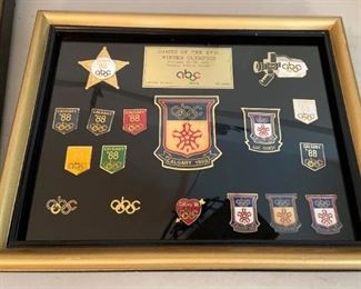 framed Olympic pins