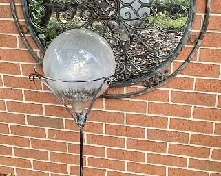 YARD ART, WROUGHT IRON MIRROR
