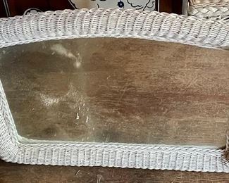 VINTAGE WICKER MIRROR