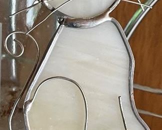 SLAG GLASS CAT NIGHT LIGHT