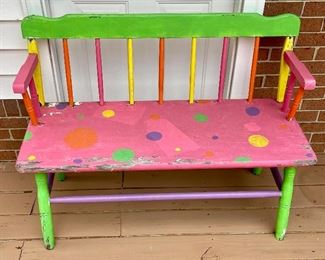 WHIMSICAL PAINTED BENCH