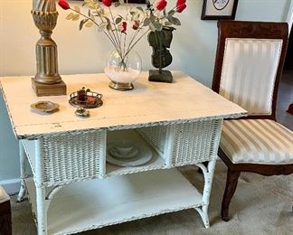 VINTAGE WICKER TABLE