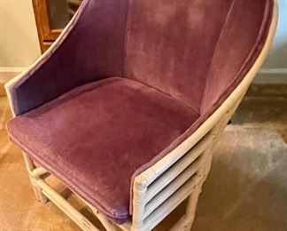 PURPLE VELVET BAMBOO CHAIR (2 AVAILABLE)
