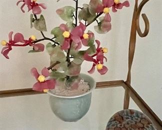 PAPERWEIGHTS, JADE/FLORAL TREE