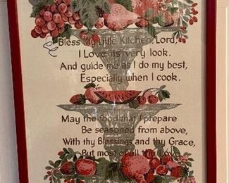 FRAMED KITCHEN PRAYER