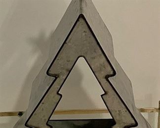 GALVANIZED METAL VOTIVE CHRISTMAS TREE