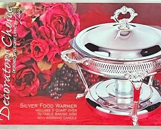 *NIB    "SILVER" FOOD WARMER