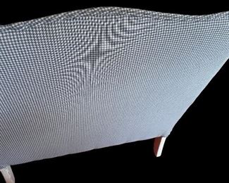 UPHOLSTERED ARM CHAIR W/DISTRESSED WHITE WASH FRAME