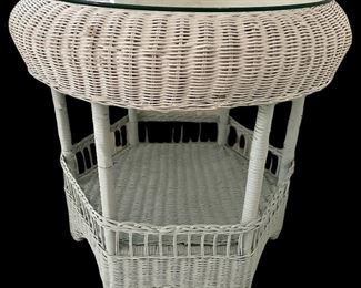 VINTAGE WICKER "MUSHROOM" TABLE