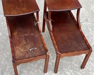 ANTIQUE STEP-DOWN END TABLES