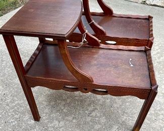 ANTIQUE STEP-DOWN END TABLES