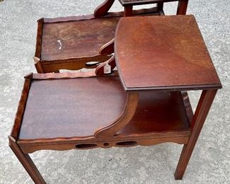 ANTIQUE STEP-DOWN END TABLES