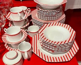 VINTAGE "PREPPIE RED" FINE CHINA by MIKASA
