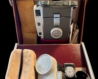 POLAROID LAND CAMERA  "800" W/LEATHER CASE AND ACCESSORIES