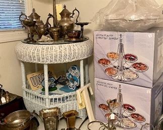 Serve Ware, Wicker Table, UNC Collectibles, Lamp

**Some the items in this group have been SOLD. 