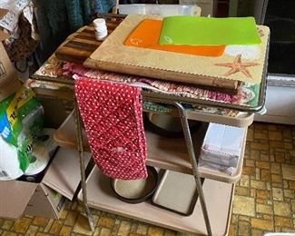 Retro rolling bar cart.