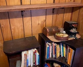 Books on cool bookshelves. 