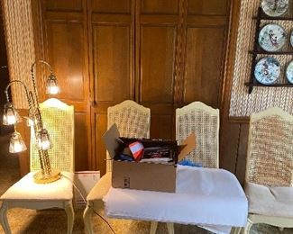 Cool chairs with cool lamp.