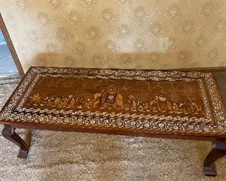 Amazing inlaid Oriental coffee table.
