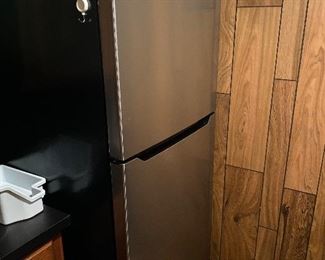 Stainless steel fridge.