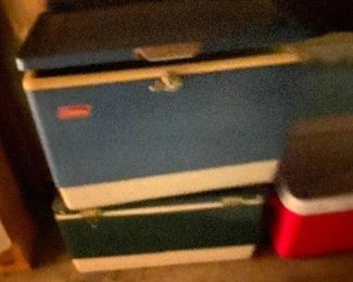 Cool Coleman metal coolers.