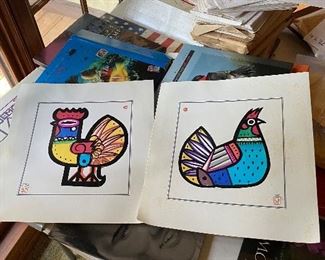 Fun Chinese art throughout the house.