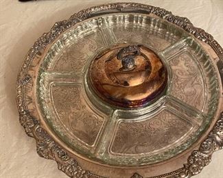 Handsome silver plated Lazy Susan.