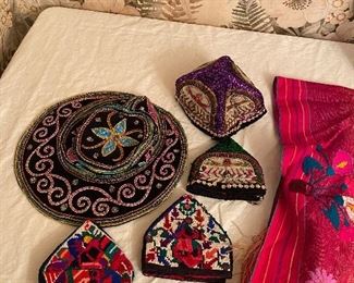 Neat costume hats and clothing.