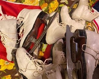 Figure skating skates and outfits.