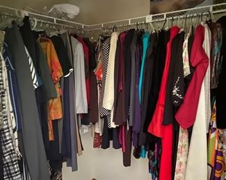 Closets full of new clothes.