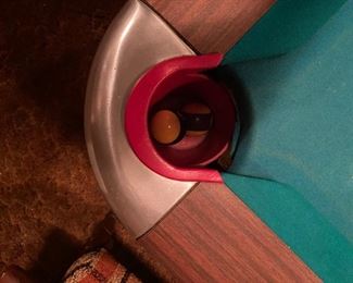 Corner of pool table.