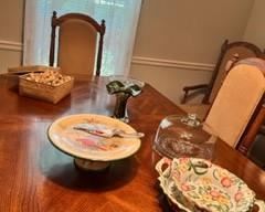 Lots of serving platters, cake stands, bowl sets