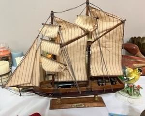Antique hand made medium mini sailing ship