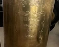Antique solid brass coffee holder