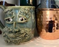 Hand made textured ceramic mug, Mule Cup