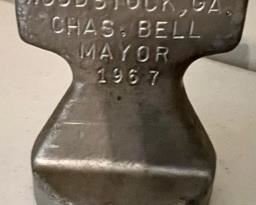 Antique polished iron 1937 Mayoral stamp (of approval, hopefully)