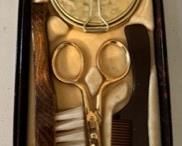 Gold plated facial hair styling set
