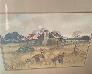 Framed  art by the late A. C. Gentry of Tyler