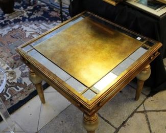 End table - Mirrored top gold table 