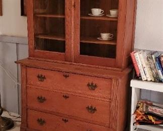 Nice antique step back cabinet