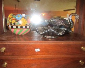 Carnival glass - McKenzie Child glass bowl