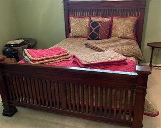 Queen Bed with Mattress set, Bedding
