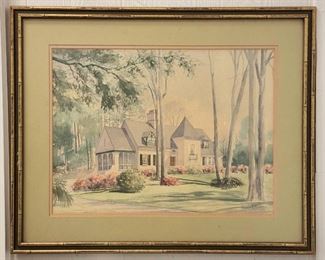 Vintage Watercolor Painting by Wyndell Taylor 
