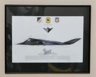 Multi Signed Limited Edition Framed Print of F-117A Nighthawk Aircraft