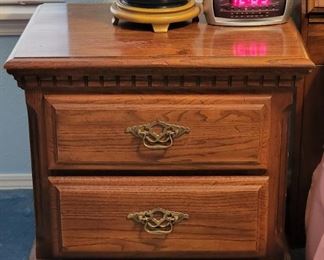 SUMTER CABINET Solid Oak Country French 24" Two Drawer Nightstand