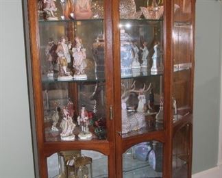 TWO DOOR CURIO CABINET WITH LIGHT