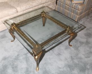 HEAVY BRASS AND GLASS
