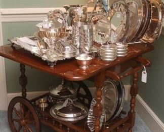 SILVERPLATE ON TEACART