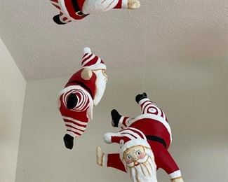 Hanging Paper Mache Santa(s)