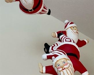 Hanging Paper Mache Santa(s)